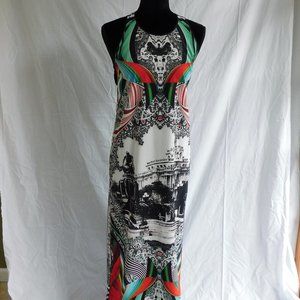 CLOVER CANYON All-Over City Print Silky Maxi Dress